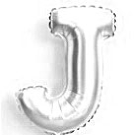 14" Silver Letter Balloon J 細銀色字母氣球J