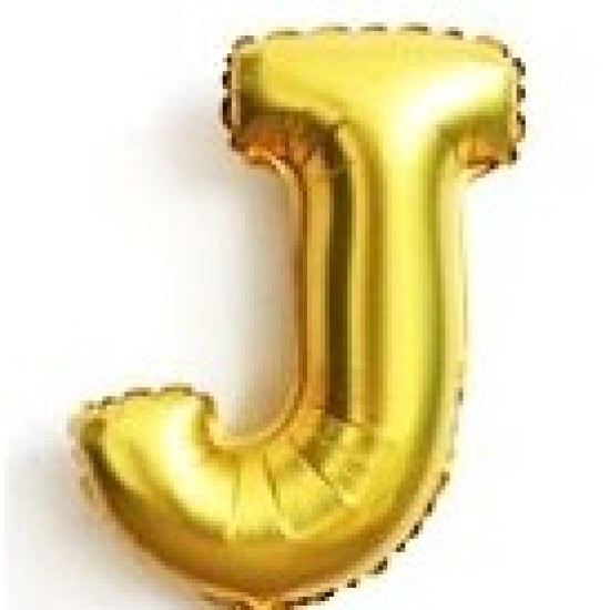 14GLJ     14吋細金色字母氣球J 