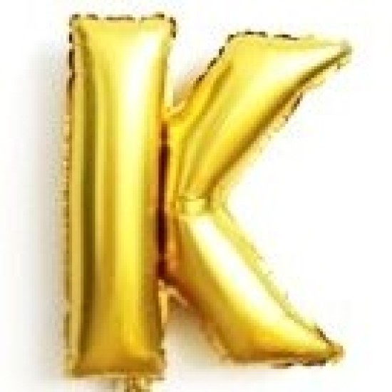 14GLK     14吋細金色字母氣球K 