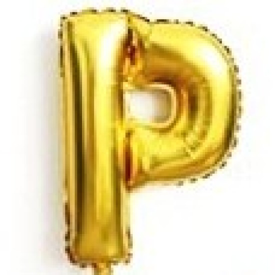 14GLP     14吋細金色字母氣球P 