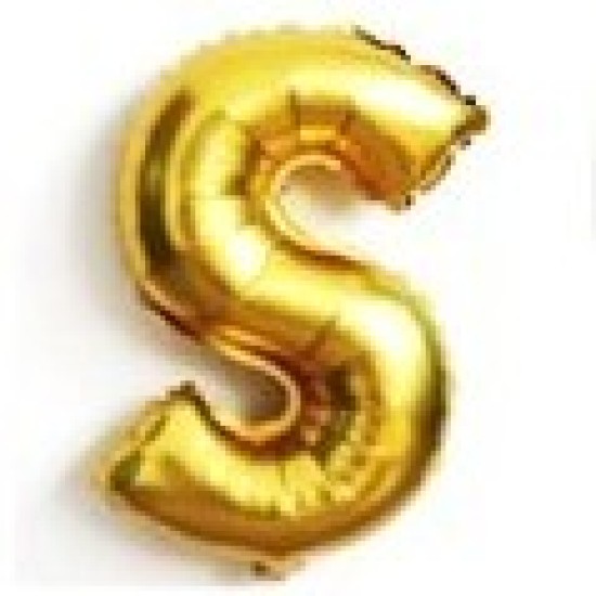 14" Gold Letter Balloon S 細金色字母氣球 S 