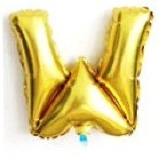 14" Gold Letter Balloon W 細金色字母氣球 W