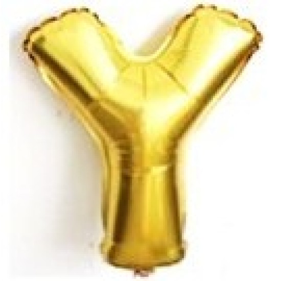 14" Gold Letter Balloon Y 細金色字母氣球 Y 
