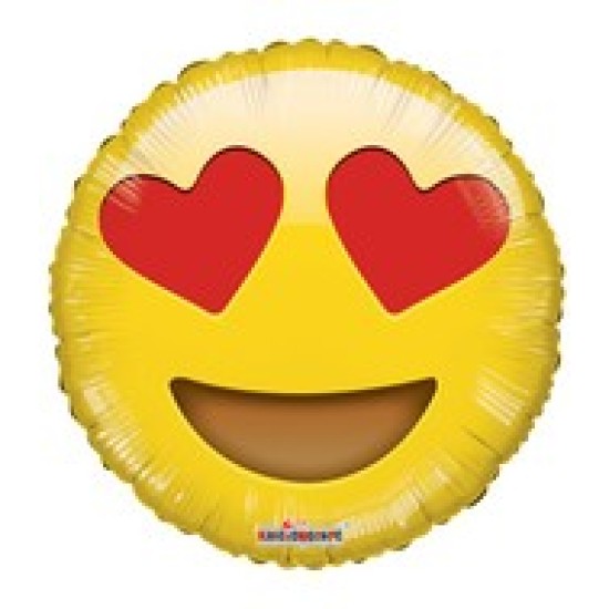 35363	18" Smiley In Love Balloon Emoji 