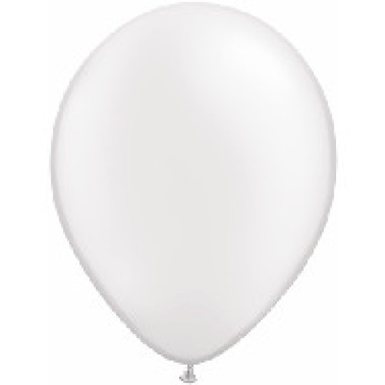 43788	11" Qualatex Latex Balloons Pearl WHITE 白色珠光橡膠氣球