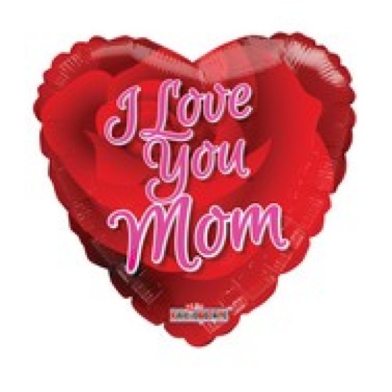 84252  18" I Love You Mom Rose Balloon 