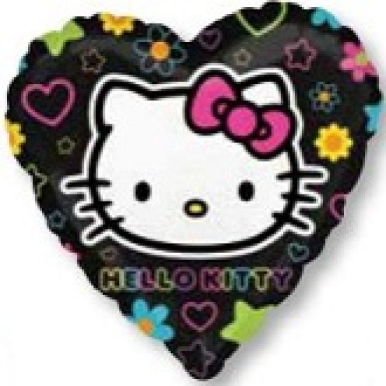 26519        18" Hello Kitty Tween Black Heart   哈囉吉蒂氣球