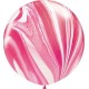 55379     30吋紅白色大理石紋大圓形乳膠氣球