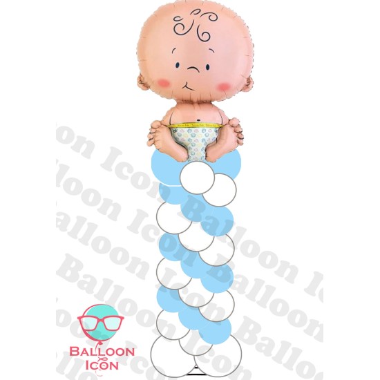 C000003 Baby Boy Balloon Column 百日宴BB仔氣球柱