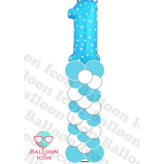 C000015 Blue Number Balloon Column