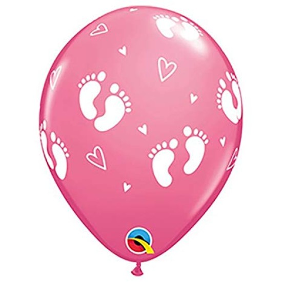 43418   11吋粉紅寶寶小腳板乳膠氣球