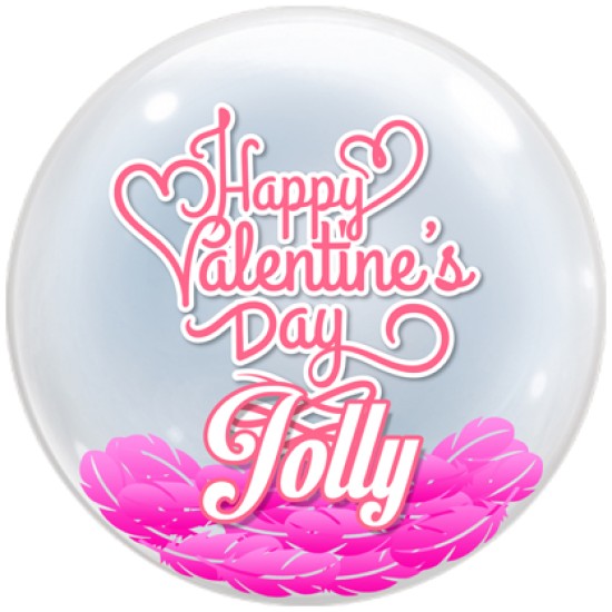 L005 Happy Valentine’s Day Heart Bubble Balloon 情人節快樂心心相印水晶氣球