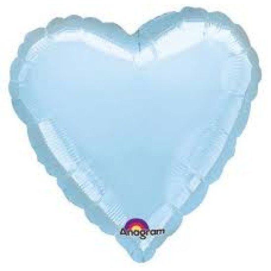 80046   18吋粉藍色心心鋁膜氣球