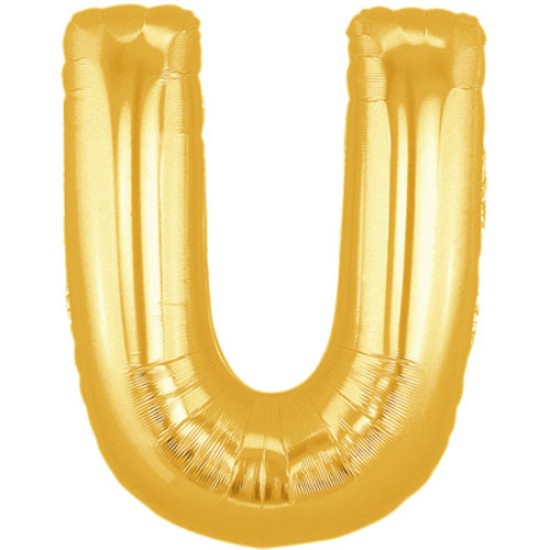 36吋大金色字母鋁膜氣球U