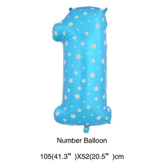 36BN1   36吋粉藍色大數字氣球1