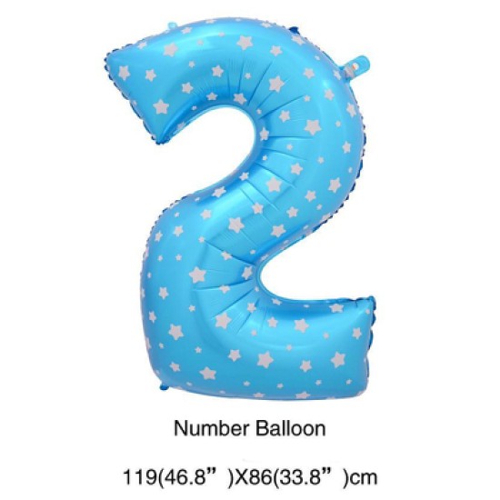 36BN2   36吋粉藍色大數字氣球2