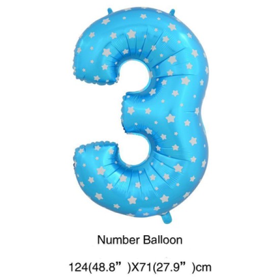 36BN3   36吋粉藍色大數字氣球3