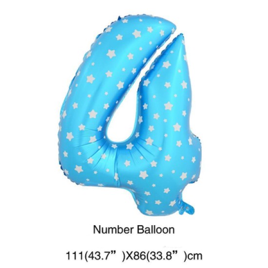 36BN4   36吋粉藍色大數字氣球4