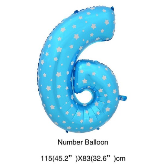 36BN6   36吋粉藍色大數字氣球6