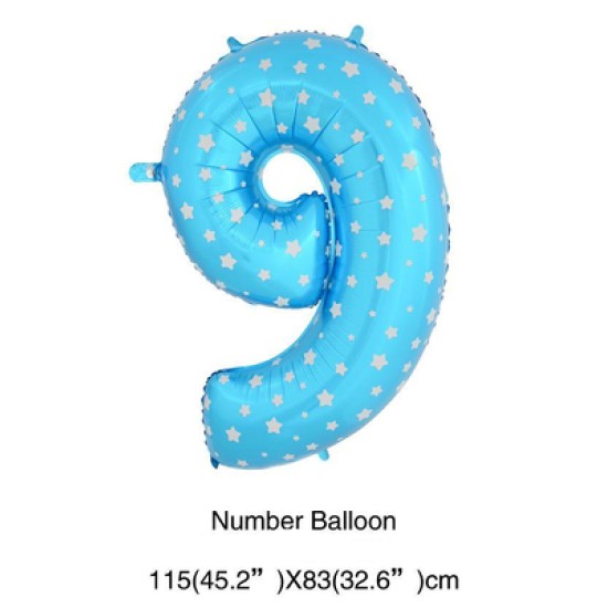 36BN9   36吋粉藍色大數字氣球9