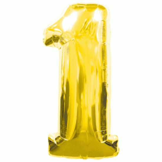 14GN1    14吋金色細數字鋁膜氣球1字