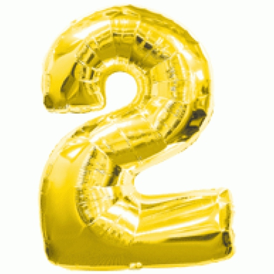14GN2     14吋金色細數字鋁膜氣球2字