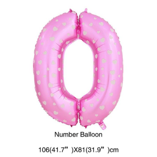 36PN0    36吋粉紅色大數字氣球0