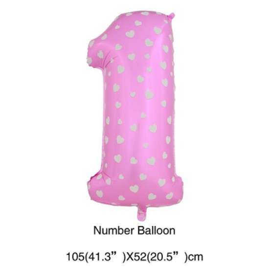 36PN1    36吋粉紅色大數字氣球1