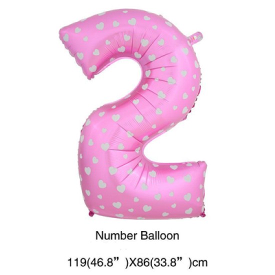 40吋粉紅色大數字氣球2
