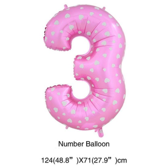 40吋粉紅色大數字氣球3