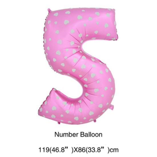 40吋粉紅色大數字氣球5