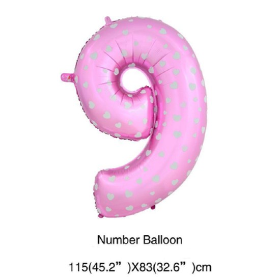 40吋粉紅色大數字氣球9