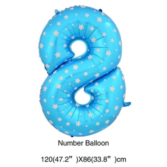 36BN8   36吋粉藍色大數字氣球8 