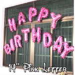 14" 粉紅色字母鋁膜氣球
