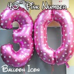 36吋粉紅色大數字氣球