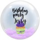 HB003 Purple Cupcake Color Print Crystal Balloon 紫色紙杯蛋糕生日彩印水晶氣球