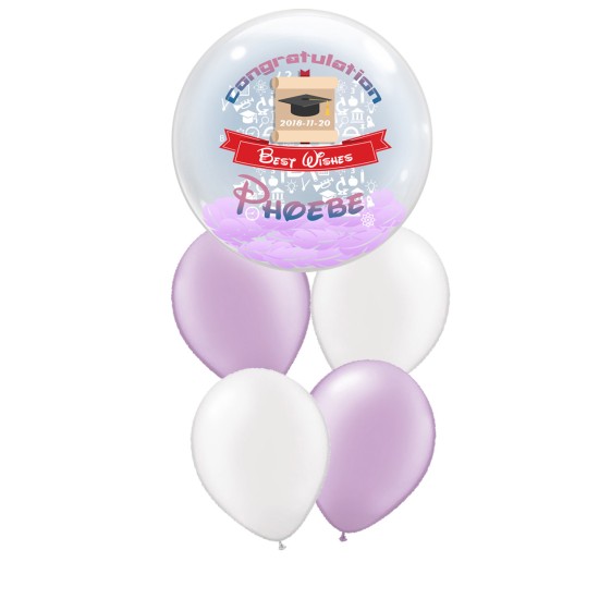 PB009C 祝福畢業水晶乳膠氣球束