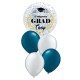 B061_C 銀色圓片恭賀畢業水晶乳膠氣球束