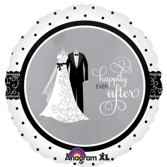A111091   18“ Black & White Wedding 結婚婚禮氣球